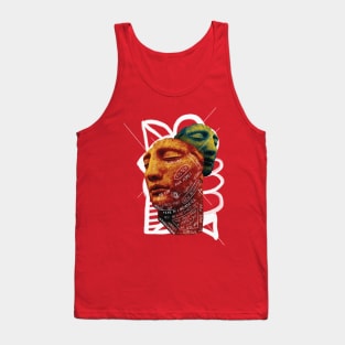 Head up eyes closed style Tank Top